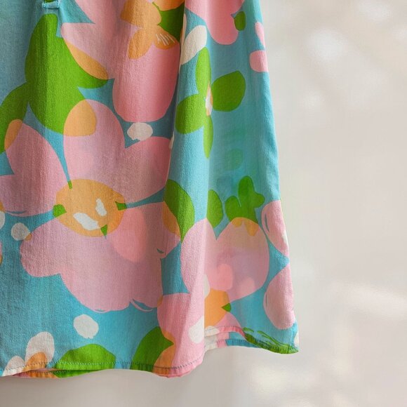 100% Silk Lilly Pulitzer Houston Top, Sorely Blue Mojo, Size Medium, Flaw - Picture 10 of 12